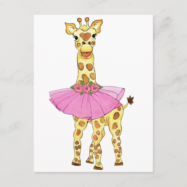 Giraffe in Tutu Vykort (Framsida)
