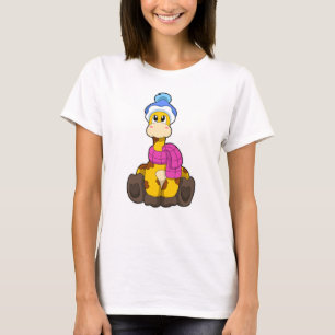 Giraffe in Winter with Scarf & Hat T Shirt