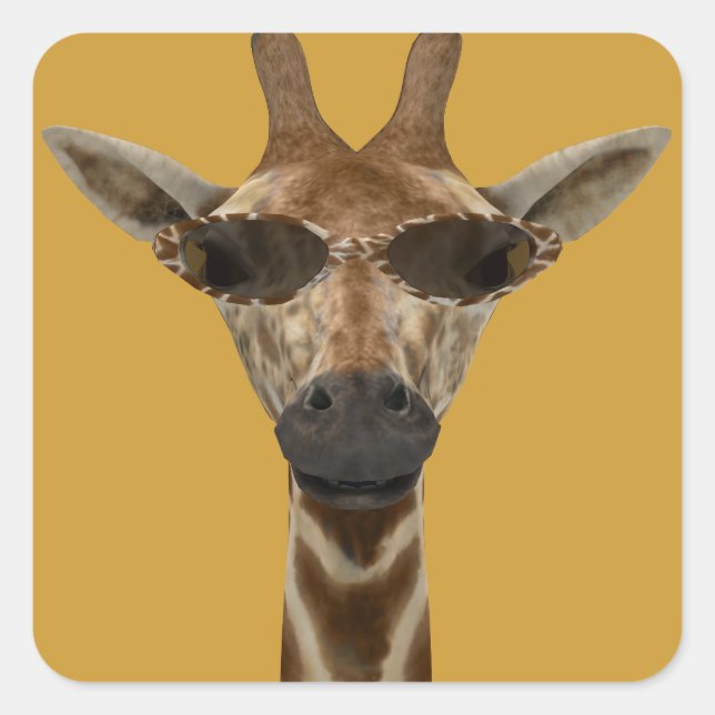 Giraffe Incognito Fyrkantigt Klistermärke (Framsida)