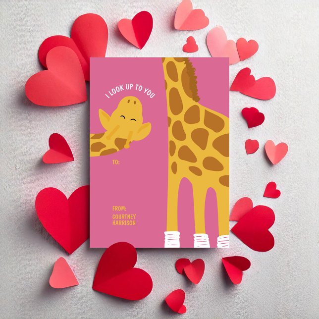 Giraffe, jag vaknar upp till er, Alla hjärtans dag Anteckningskort (Skapare uppladdad)