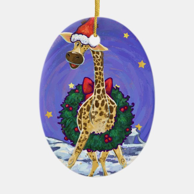 Giraffe jul Ceramic Ornament (Framsidan)