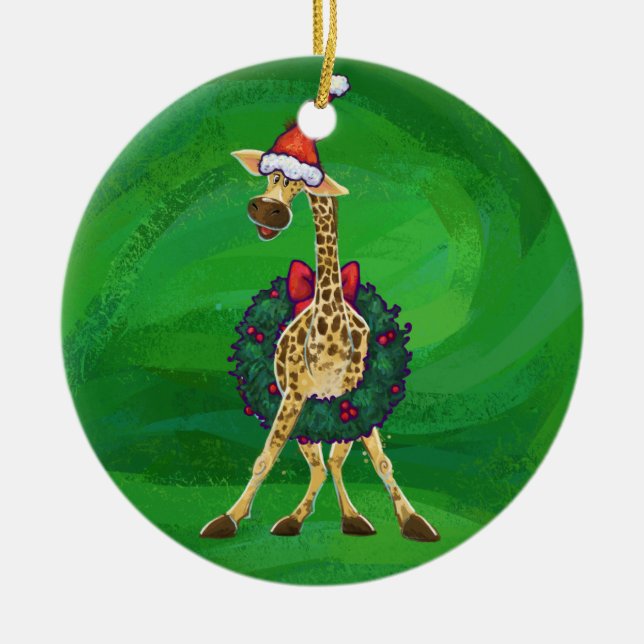 Giraffe jul Ceramic Ornament (Framsidan)