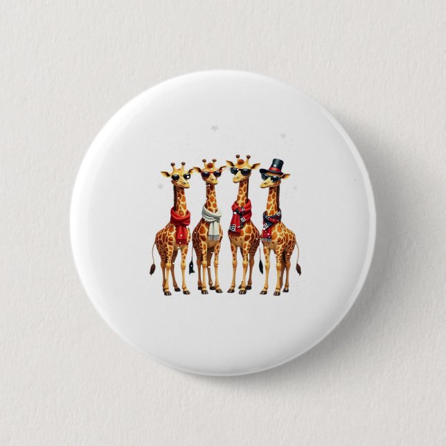 Giraffe jul Chic överstor t-shirt Knapp (Framsida)