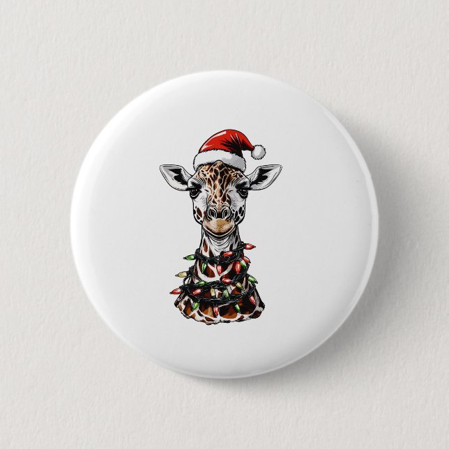 Giraffe jul Hat Julafton Knapp (Framsida)