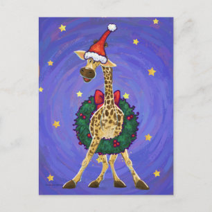 Giraffe jul-Helgdag vykort