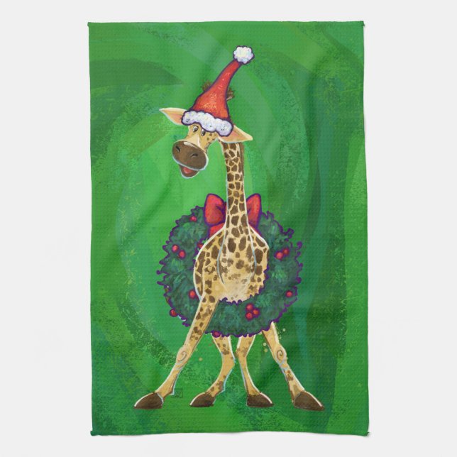 Giraffe jul Kitchen Towel Kökshandduk (Vertikal)