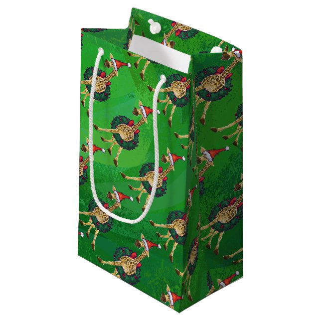 Giraffe jul Small Gift Bag (Framsidan Vinklad)