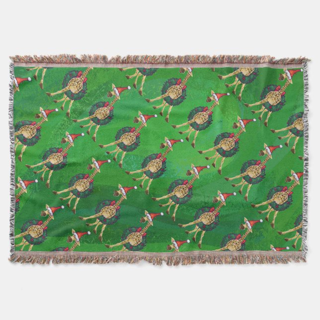 Giraffe jul Throw Blanket Filt (Framsidan)