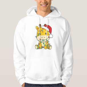 Giraffe jul Winter Animals Helgdag Giraffes Hoodie