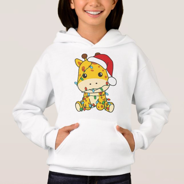 Giraffe jul Winter Animals Helgdag Giraffes T Shirt (Framsida)
