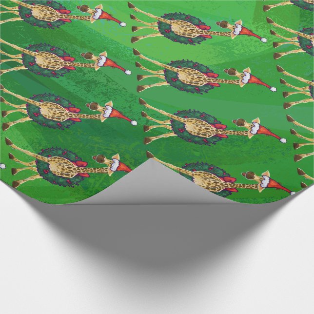 Giraffe Jul Wrapping Papper Presentpapper (Hörn)