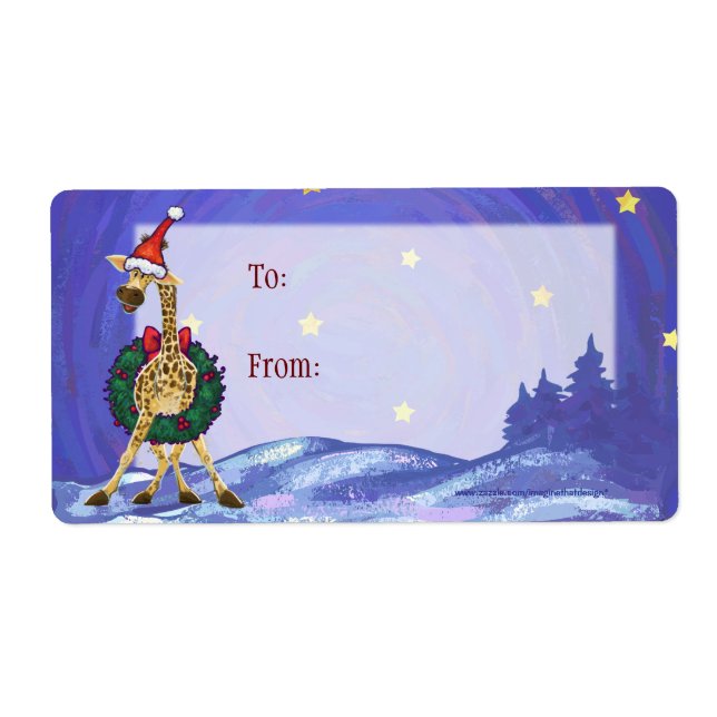 Giraffe juletikett fraktsedel (Framsidan)
