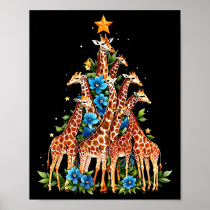 Giraffe Julgran Cute Giraffe Älskare Julafton Ho Poster