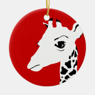 giraffe julgransprydnad keramik