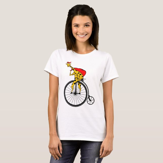 Giraffe Jultomten jul T-shirt (Hel framsida)