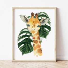 Giraffe, Jungle Animals, Safari Animals, Handflata Poster