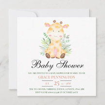 Giraffe Jungle Baby Shower Inbjudan