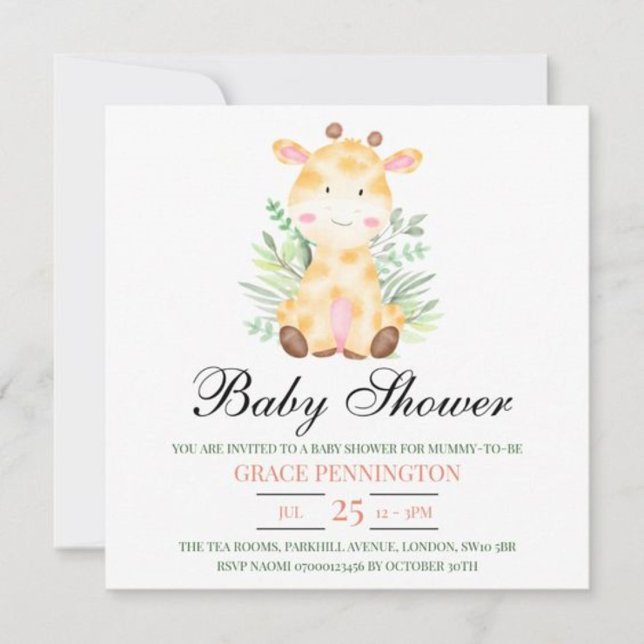 Giraffe Jungle Baby Shower Inbjudan (Skapare uppladdad)