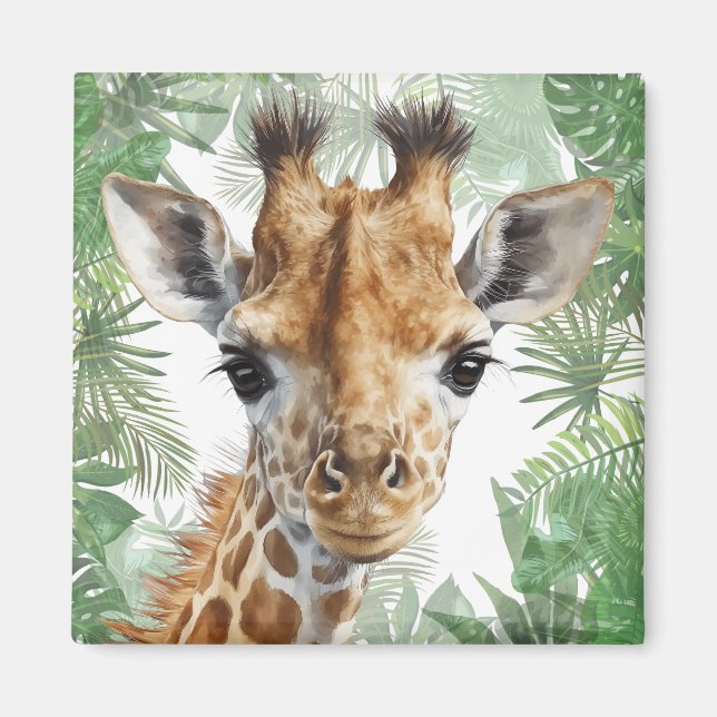 Giraffe Jungle Background Magnet (Framsidan)