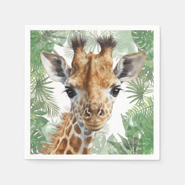 Giraffe Jungle Background Pappersservett (Framsidan)