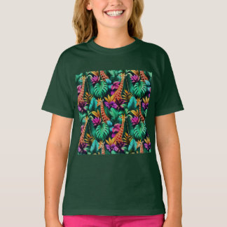 Giraffe Jungle Dreams Sömlös Ytmönster T Shirt