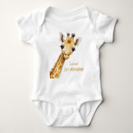 Giraffe Jungle Safari Animal First Birthday T Shirt