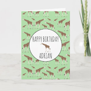 Giraffe Jungle Safari Animal Kort