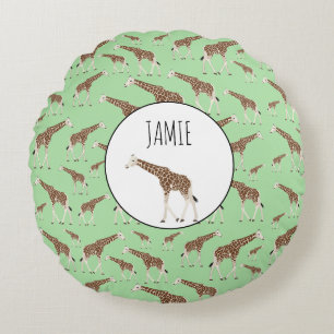 Giraffe Jungle Safari Animal Rund Kudde