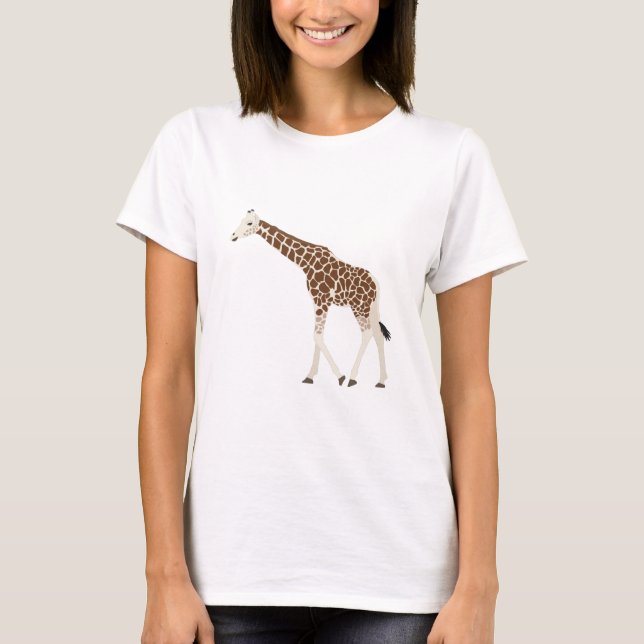 Giraffe Jungle Safari Animal T Shirt (Framsida)