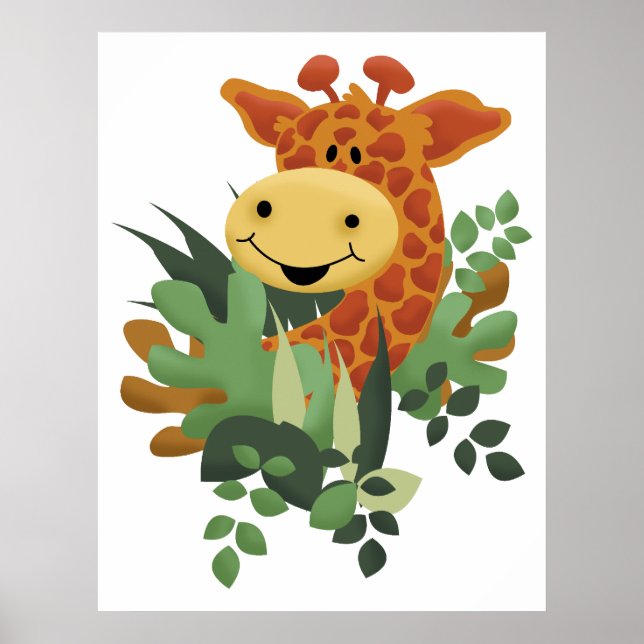 Giraffe Jungle Safari Art Print Poster (Framsidan)