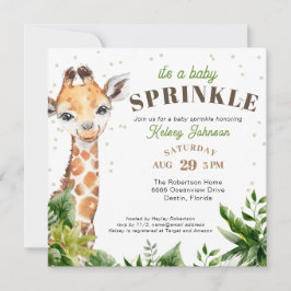 Giraffe Jungle Safari Shower Baby Sprinkle Inbjudningar