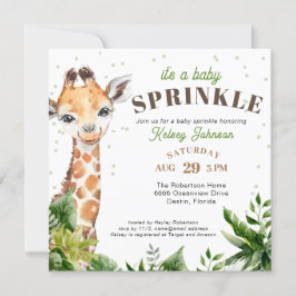 Giraffe Jungle Safari Shower Baby Sprinkle Inbjudningar
