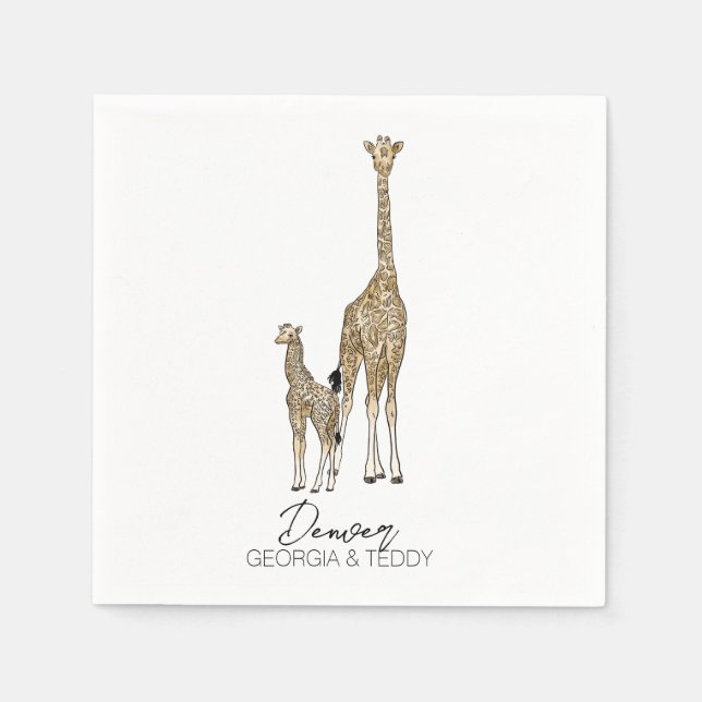 giraffe-kackaj pappersservett (Framsidan)