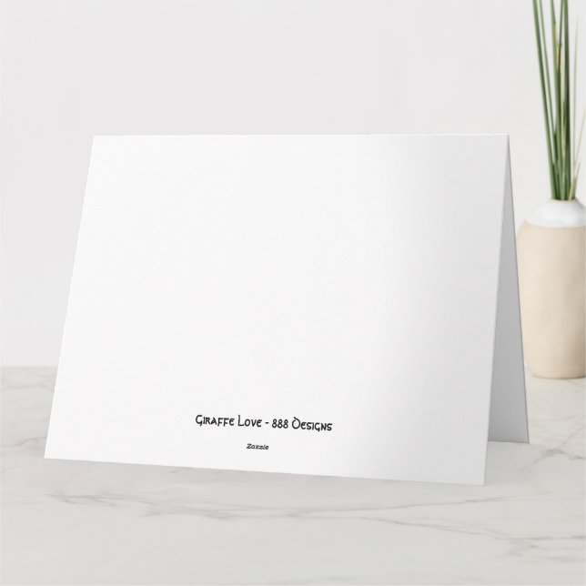 Giraffe Kärlek Card Kort (Baksida)