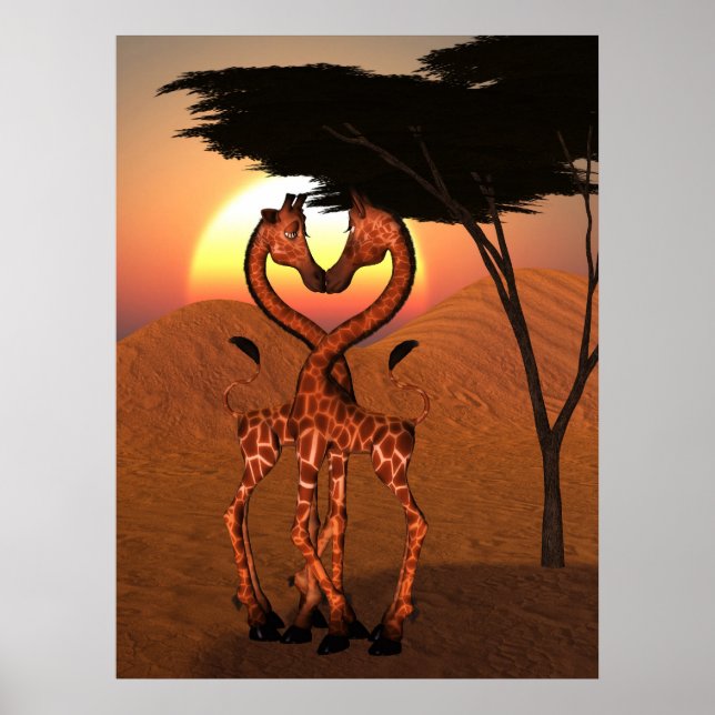 Giraffe Kärlek Poster (Framsidan)