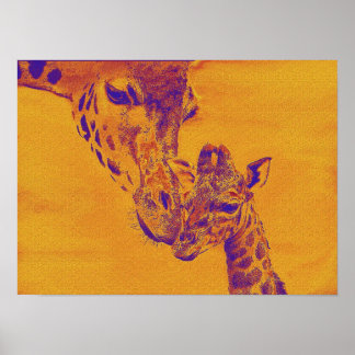 giraffe kärlek poster
