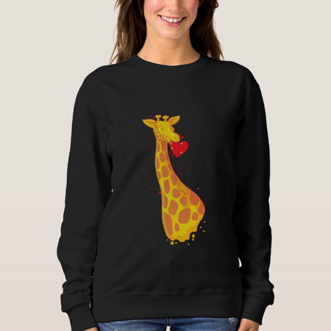 Giraffe Kärlek Valentines day T Shirt (Framsida)