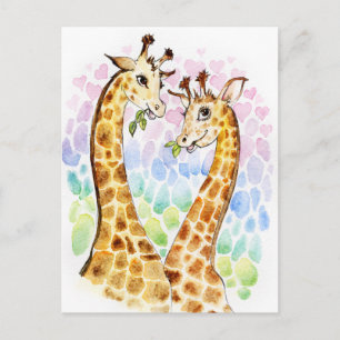 Giraffe kärlek vykort