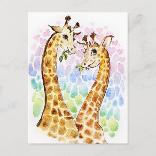 Giraffe kärlek vykort (Framsida)