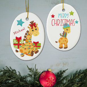 Giraffe Kids hela jul Julgransprydnad Keramik
