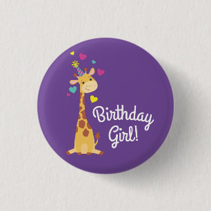 Giraffe Kids Party Cute Birthday Girl Knapp