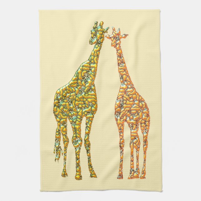 Giraffe Kitchen Towel - Anpassningsbar Färg Kökshandduk (Vertikal)