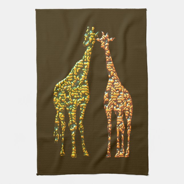 Giraffe Kitchen Towel Painting - Anpassningsbar Fä Kökshandduk (Vertikal)
