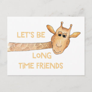 Giraffe. Klassrum Valentine. Vänner kort. Barn Helg Vykort