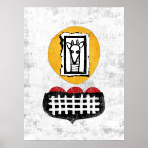 Giraffe kommer att Poster Wall Art