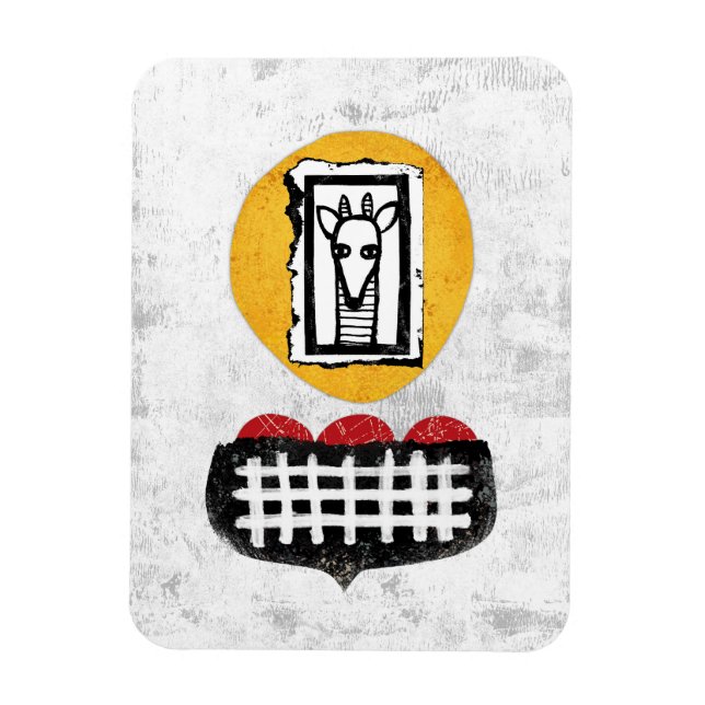 Giraffe kommer om du kyler magnet (Vertikal)