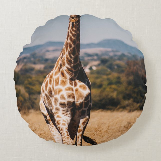 GIRAFFE KRUNDA AV BRÖSTGRAS RUND KUDDE (Framsidan)