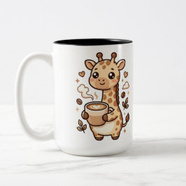 Giraffe Latte Art Kawaii Mugg Tvåton