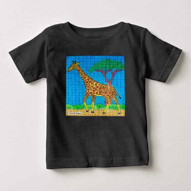 Giraffe (levande) - Baby T-Shirt (Framsida)