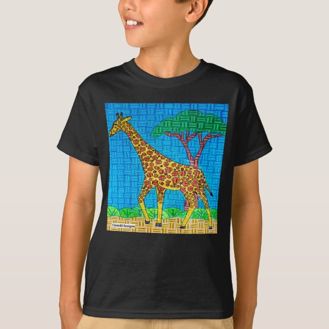 Giraffe (levande) - Pojks grundläggande T-Shirt (Framsida)